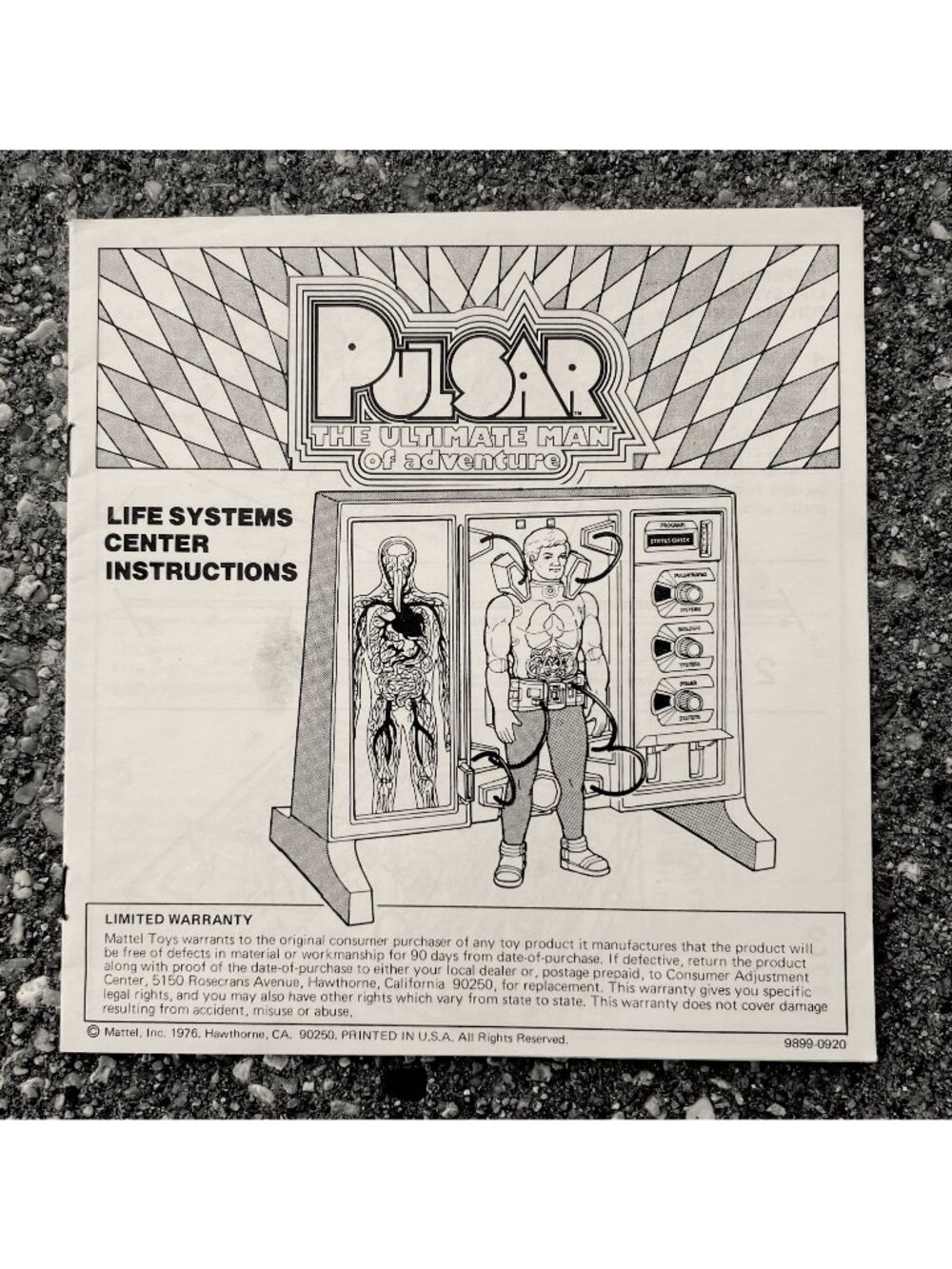 1976 Mattel Pulsar Life Systems Center Instructions Booklet Toy Paper